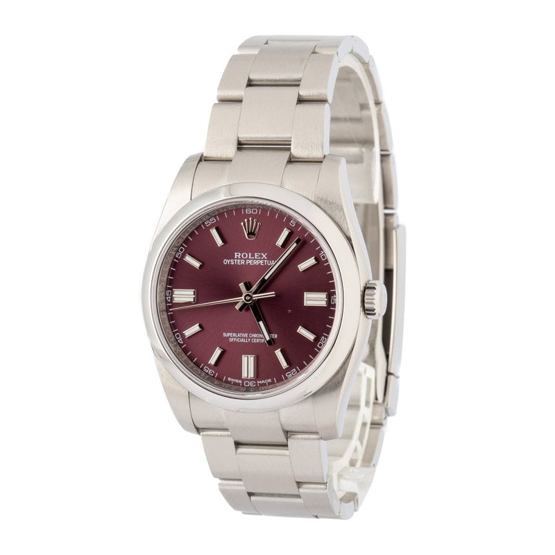 Super Clone Rolex Oyster Perpetual 36mm Red Grape Dial AAA