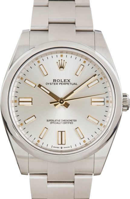 Super Clone Rolex Oyster Perpetual 41 Silver Dial Ref 124300