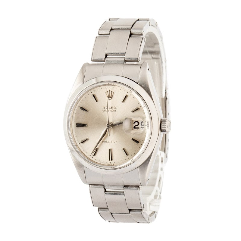 Clean Factory Super Clone Rolex OysterDate 6694 Silver Dial 34MM