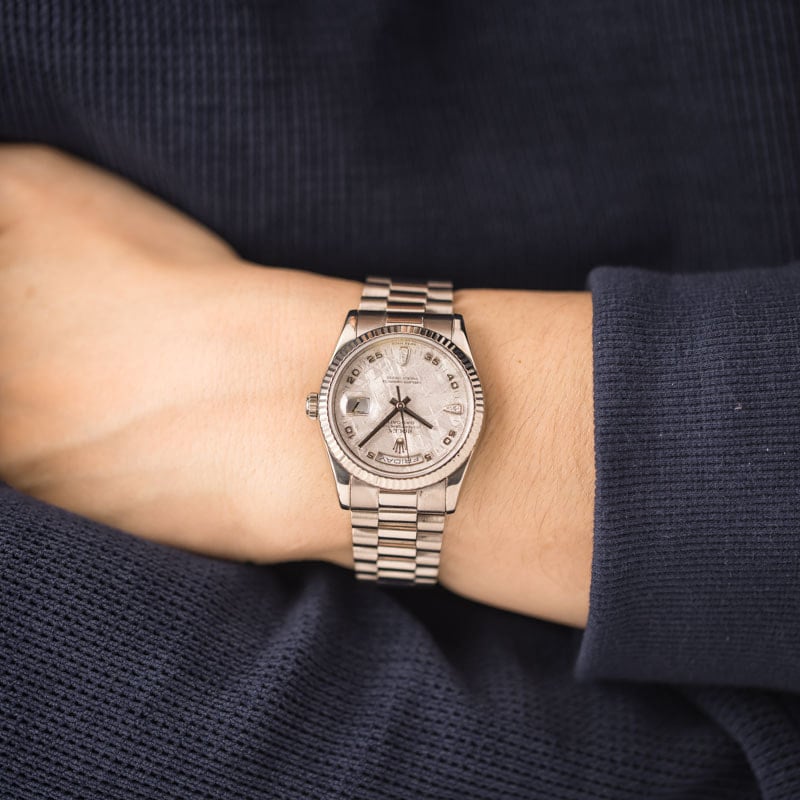 Clean Factory Super Clone Rolex Day-Date 36 Meteorite Diamond Dial