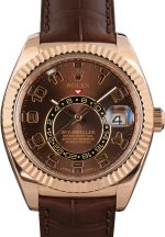Super Clone Rolex Sky-Dweller 326135 Everose Gold Chocolate Dial