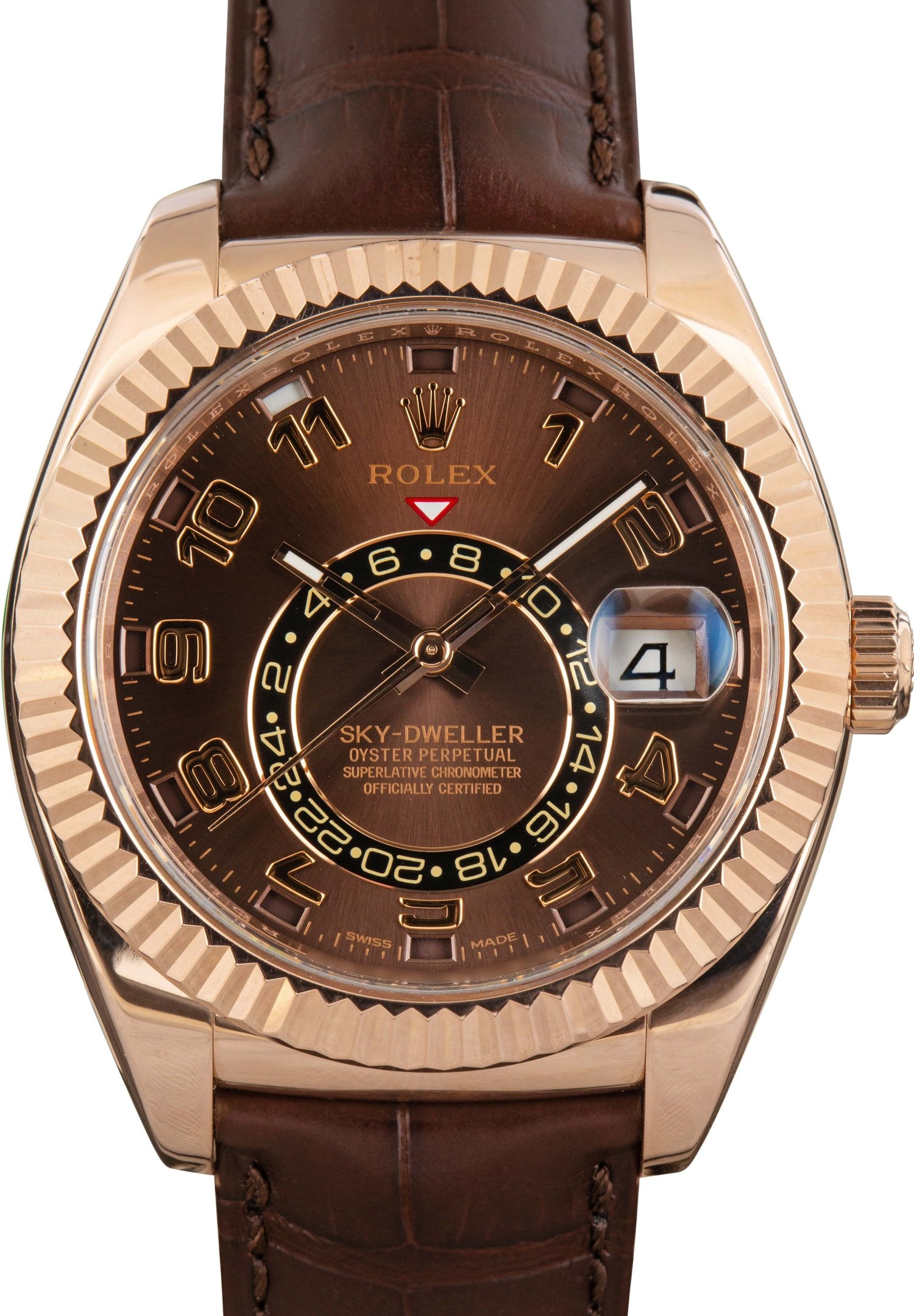 zUsed-Rolex-Sky-Dweller-326135-SKU183053 Super Clone Rolex Sky-Dweller 326135 Everose Gold Chocolate Dial - Image 1