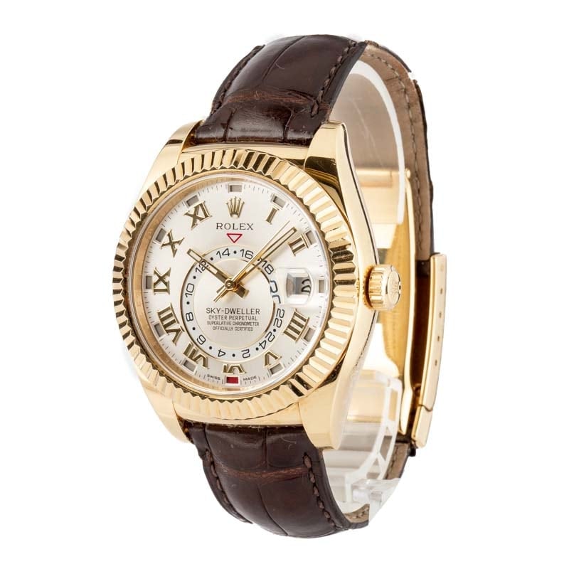 Super Clone Rolex Sky-Dweller 326138 18K Yellow Gold Clean Factory