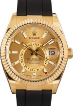 Super Clone Rolex Sky-Dweller 326238 Champagne Dial Yellow Gold