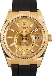 Super Clone Rolex Sky-Dweller 326238 Champagne Dial Yellow Gold