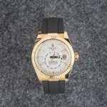Super Clone Rolex Sky-Dweller 326238 White Dial Yellow Gold - Image 6