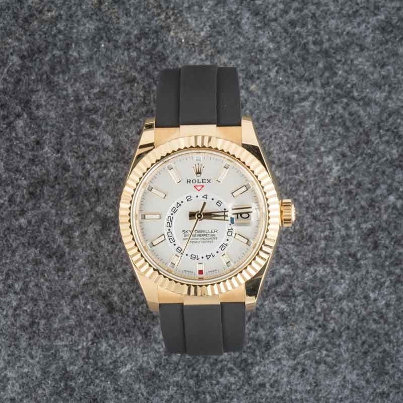 Super Clone Rolex Sky-Dweller 326238 White Dial Yellow Gold