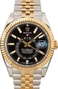 Super Clone Rolex Sky-Dweller 336933 Two-Tone Black Dial