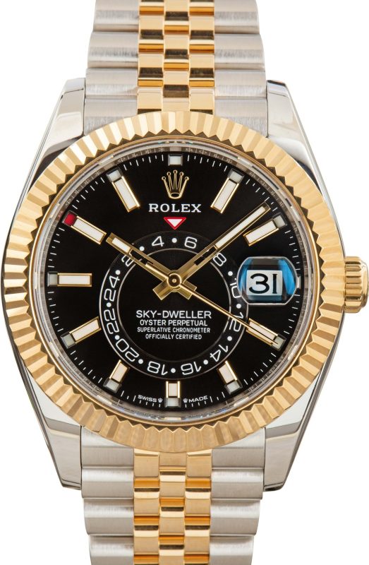 Super Clone Rolex Sky-Dweller 336933 Two-Tone Black Dial