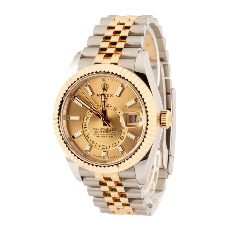 Super Clone Rolex Sky-Dweller 336933 Champagne Dial Clean Factory