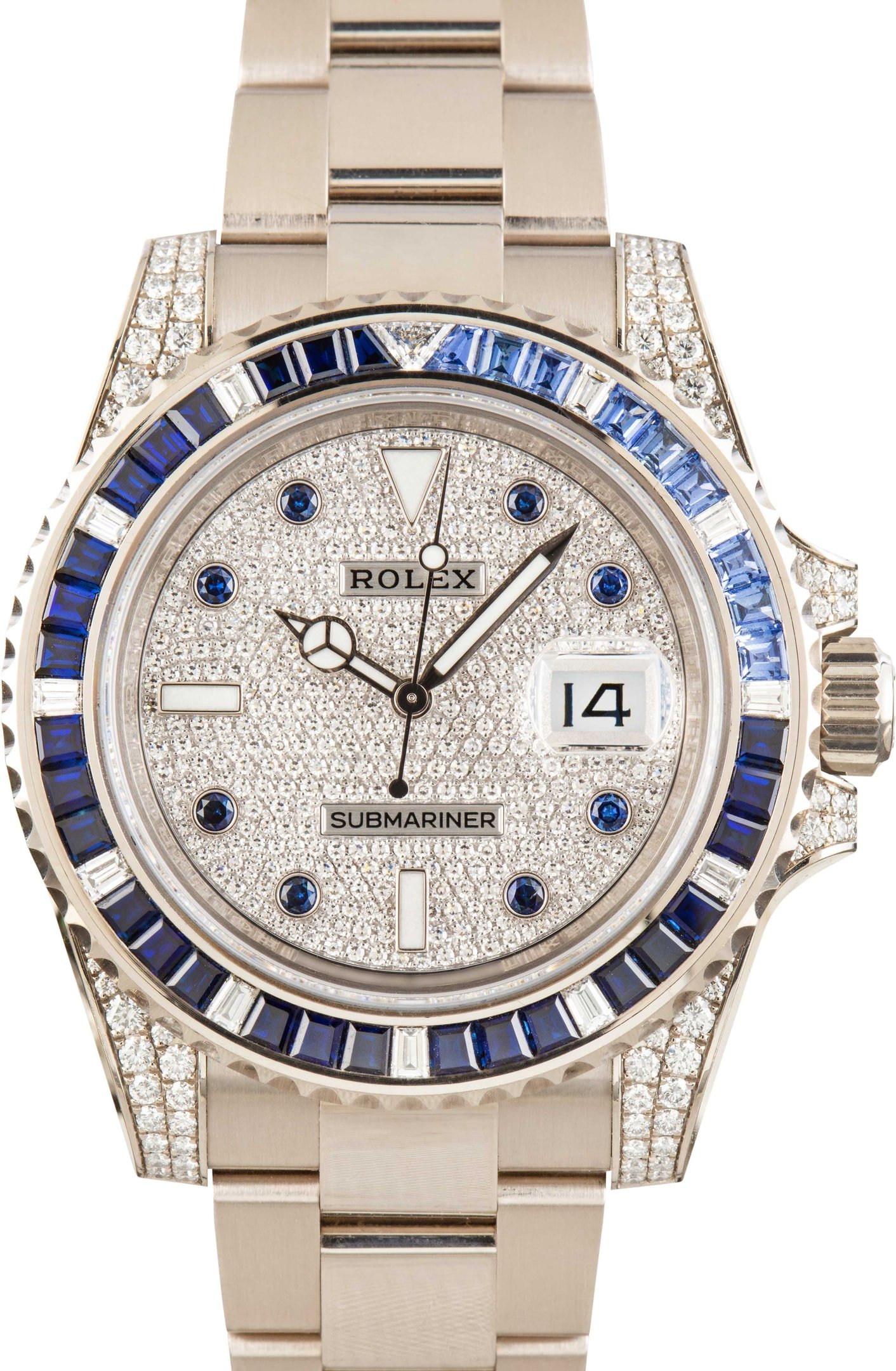 zUsed-Rolex-Submariner-116659-Diamonds-Sapphires-SKU181759 Super Clone Rolex Submariner 116659 White Gold Diamond Bezel - Image 1