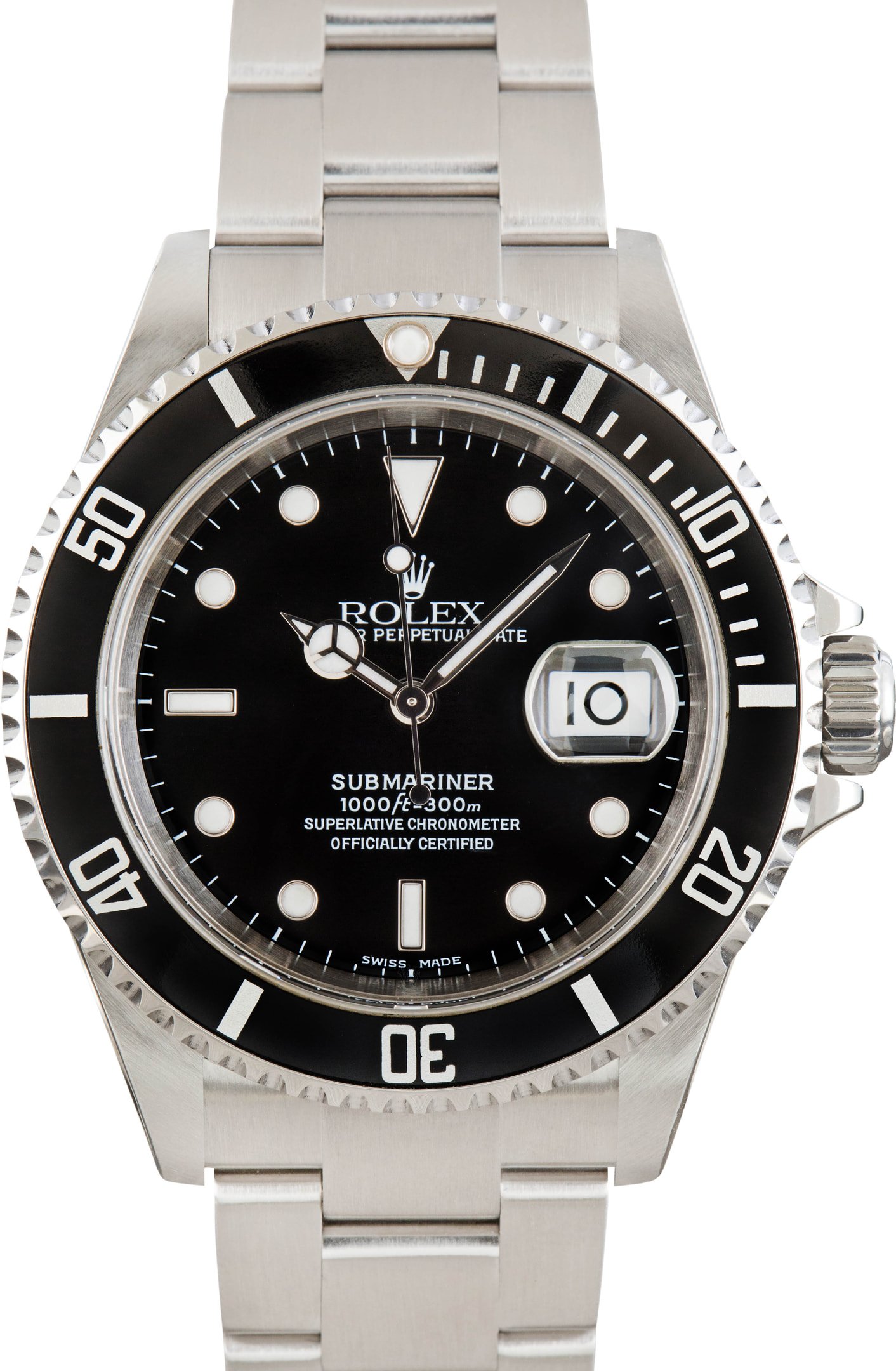 zUsed-Rolex-Submariner-16610-Black-Luminous-Dial-SKU182737 Clean Factory Super Clone Rolex Submariner 16610T No Holes 40mm - Image 1