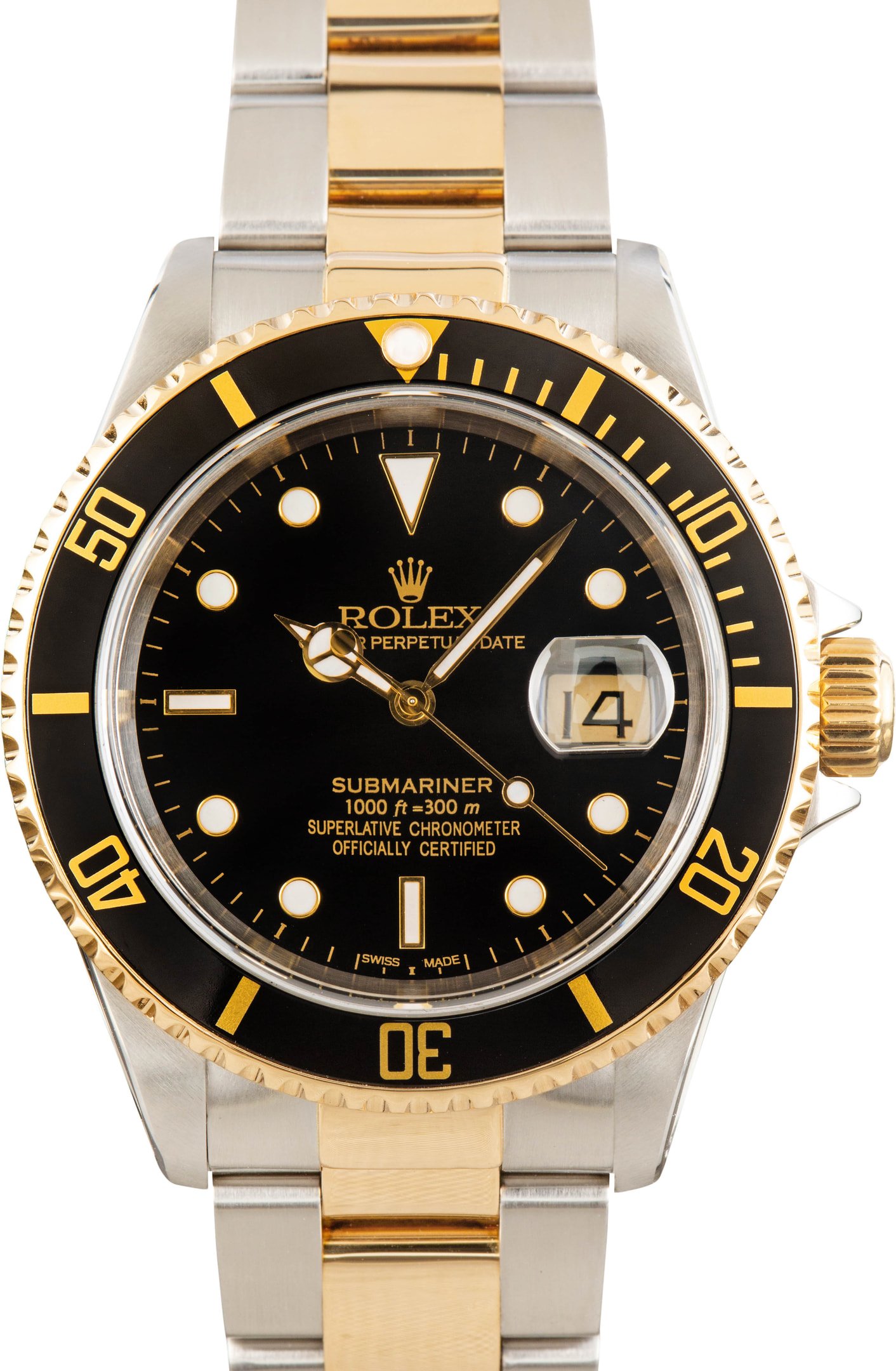 zUsed-Rolex-Submariner-16613-Black-Dial-SKU181211 Super Clone Rolex Submariner 16613 Steel Gold AAA Rep - Image 1