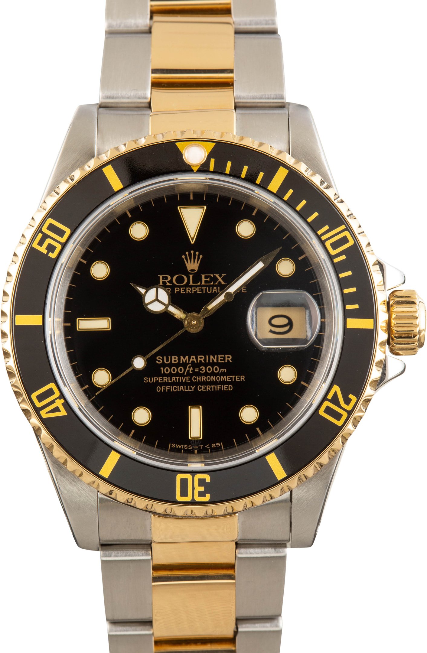zUsed-Rolex-Submariner-16613-Black-Dial-SKU181895 Super Clone Rolex Submariner 16613 Steel Gold AAA Rep - Image 1