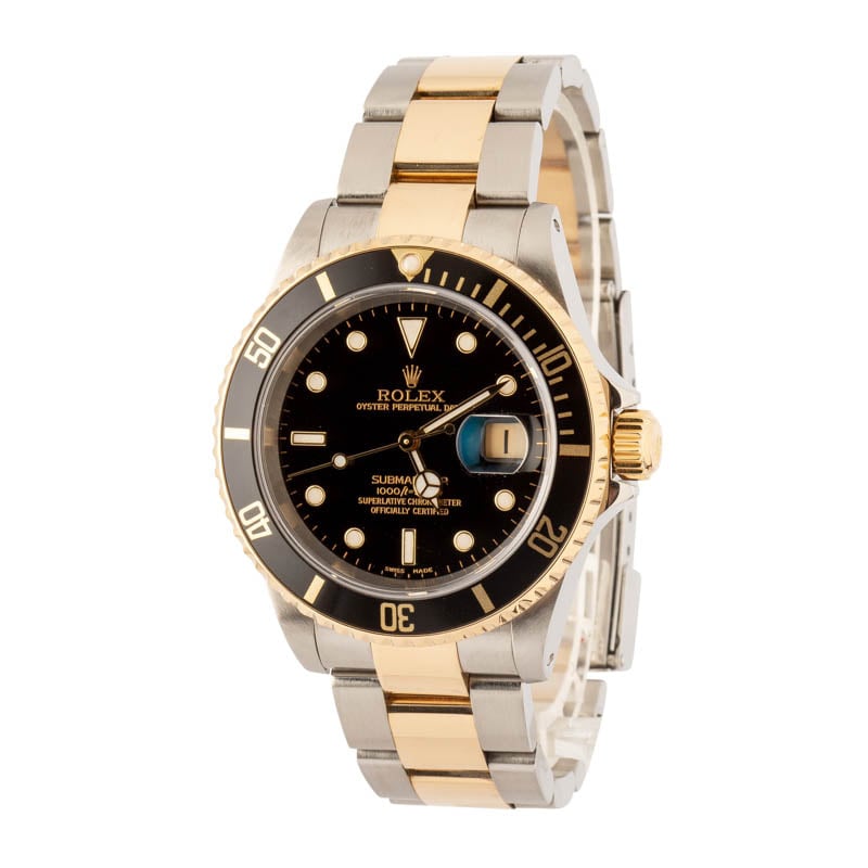 Super Clone Rolex Submariner 16613 Two-Tone Black Dial AAA