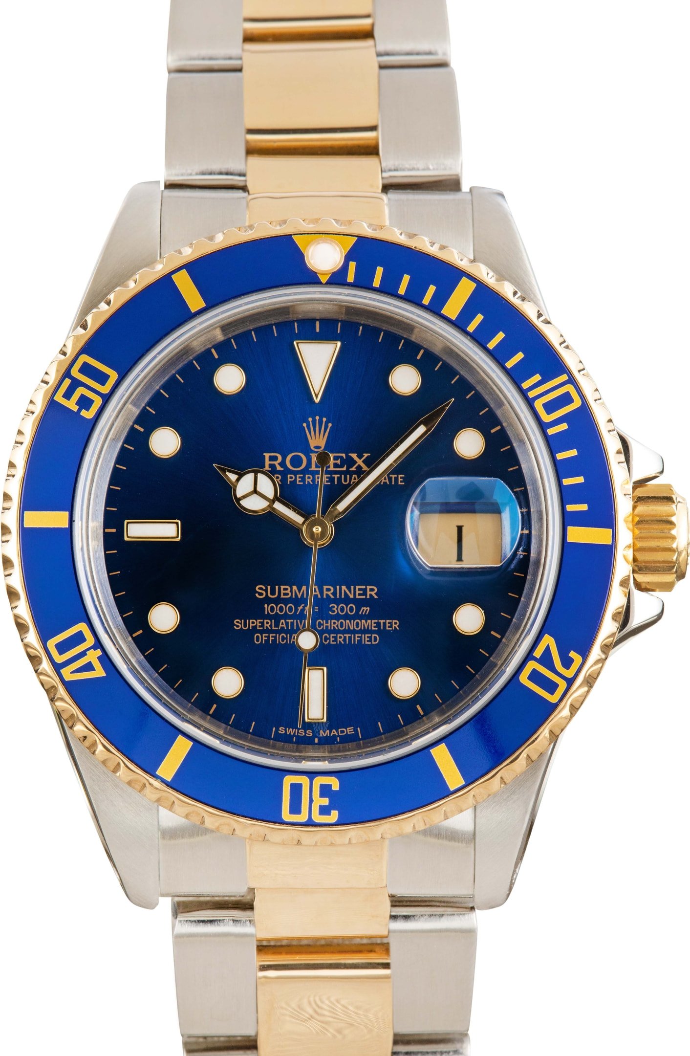 zUsed-Rolex-Submariner-16613-Blue-Dial-SKU182054 Clean Factory Super Clone Rolex Submariner 16613 Two-Tone Blue - Image 1