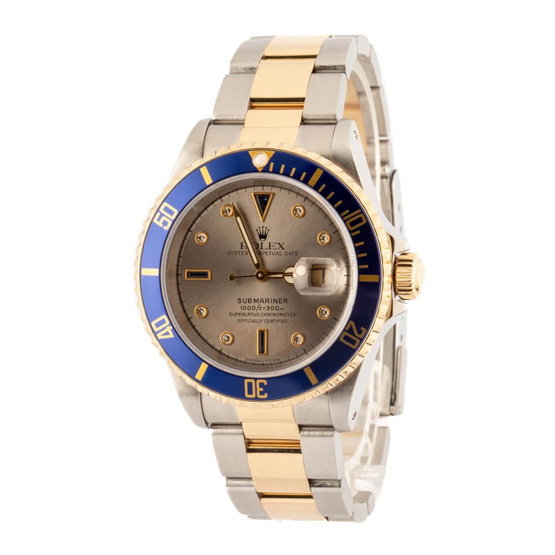 Clean Factory Super Clone Rolex Submariner 16613 Serti Slate