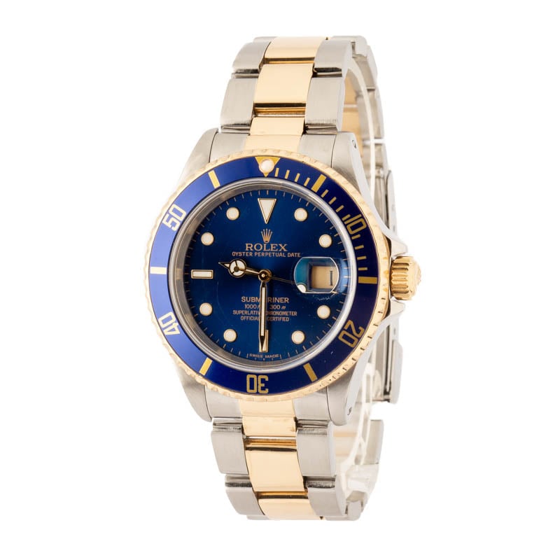 Clean Factory Super Clone Rolex Submariner 16613 Two-Tone Blue