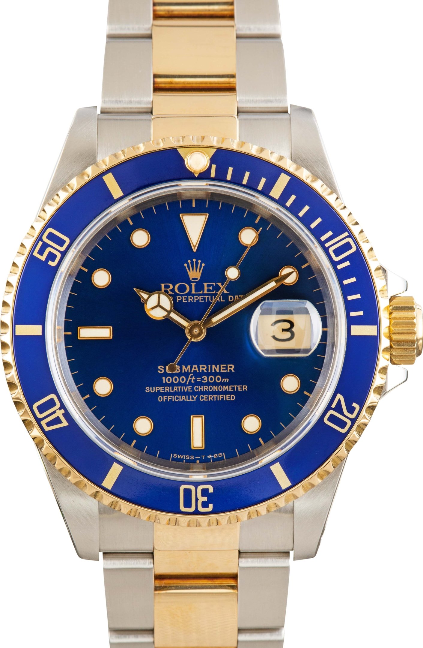zUsed-Rolex-Submariner-16613-Blue-Tritium-Dial-SKU182272 Clean Factory Super Clone Rolex Submariner 16613 Blue Dial Two-Tone - Image 1