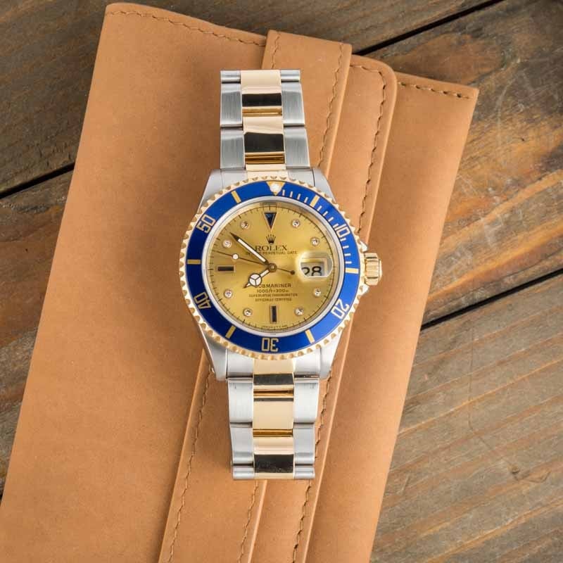Clean Factory Super Clone Rolex Submariner 16613 Champagne Serti