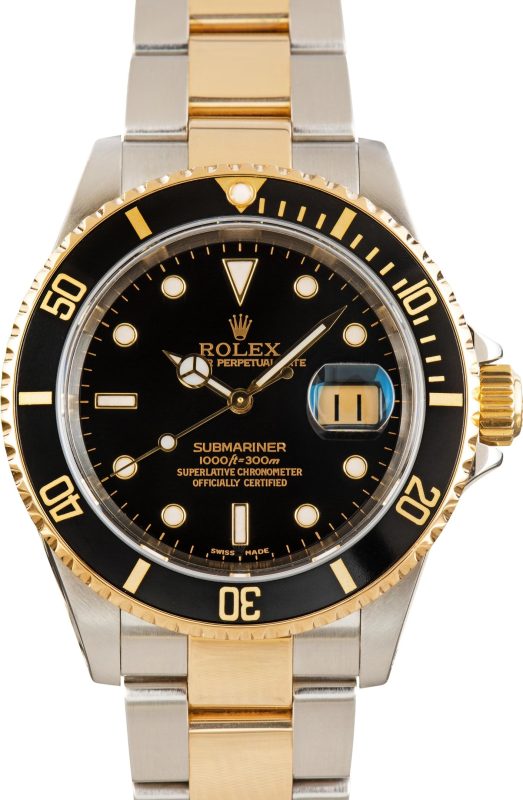 Super Clone Rolex Submariner 16613 Two-Tone Black Dial AAA