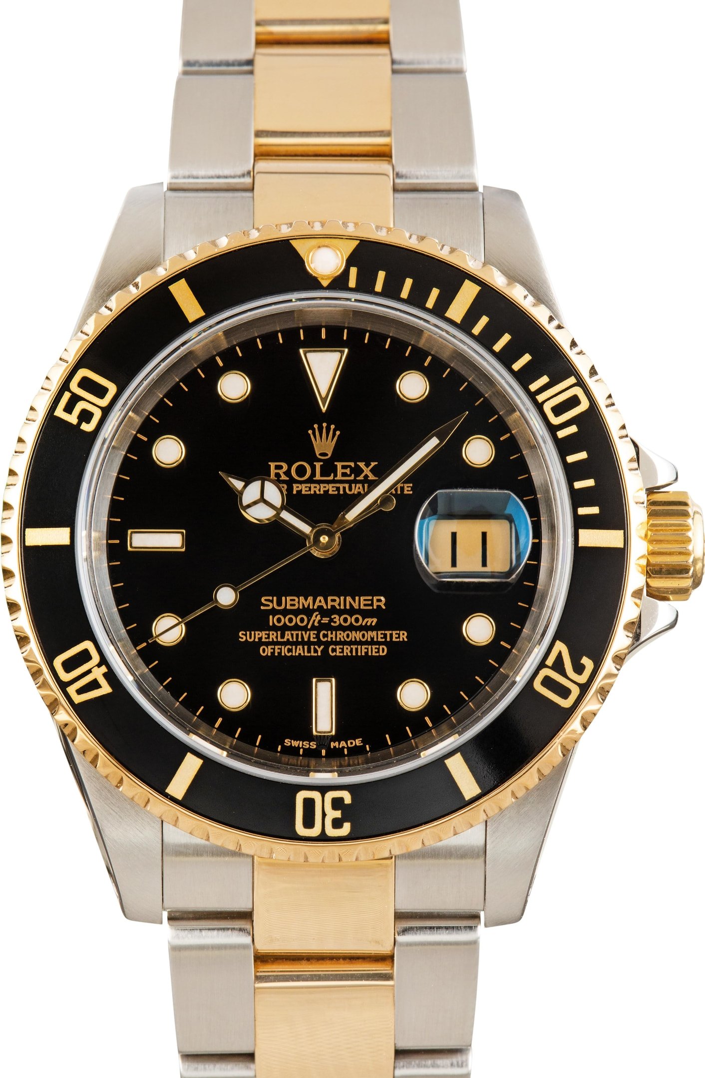 zUsed-Rolex-Submariner-16613-SKU182061 Super Clone Rolex Submariner 16613 Two-Tone Black Dial AAA - Image 1