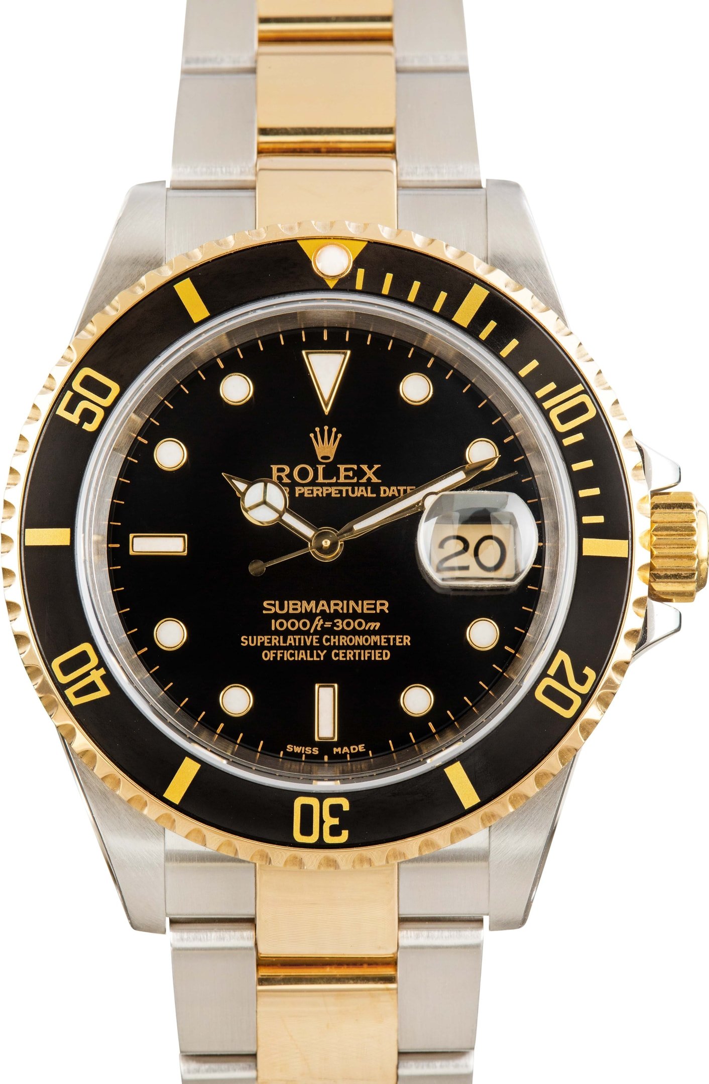 zUsed-Rolex-Submariner-16613-SKU182943 Super Clone Rolex Submariner 16613 Steel Gold Black Dial AAA - Image 1