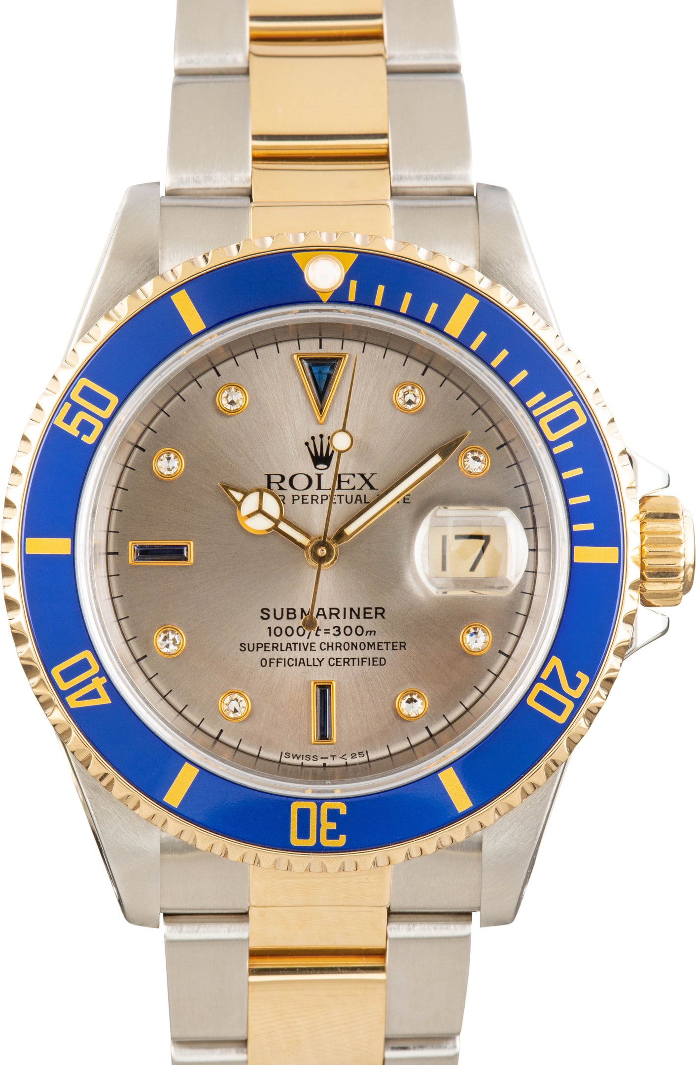 zUsed-Rolex-Submariner-16613-Slate-Serti-Dial-SKU181005 Clean Factory Super Clone Rolex Submariner 16613 Serti Slate - Image 1