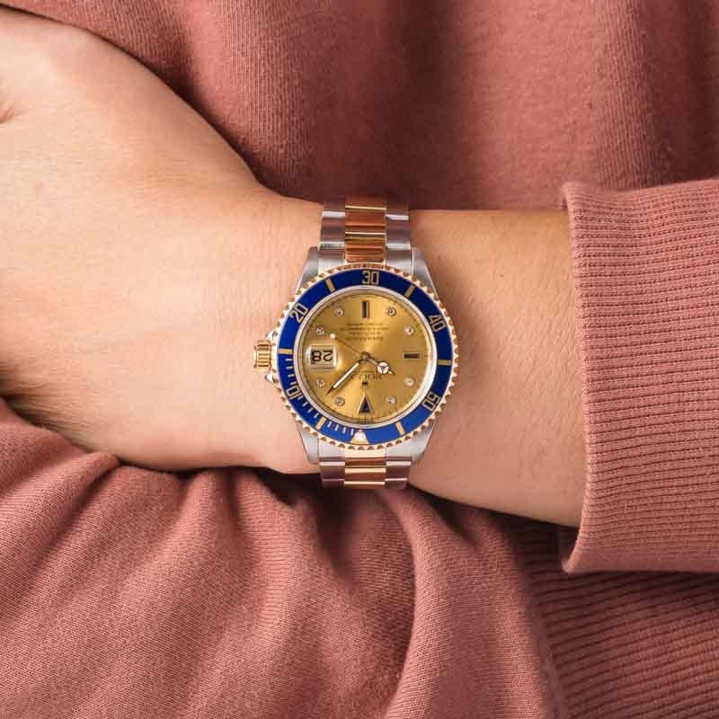 Clean Factory Super Clone Rolex Submariner 16613 Champagne Serti