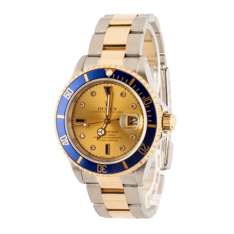 Clean Factory Super Clone Rolex Submariner 16613 Champagne Serti