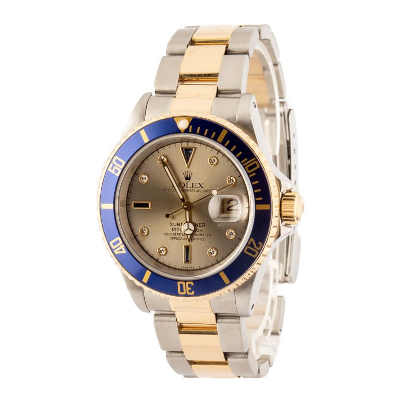 Clean Factory Super Clone Rolex Submariner 16613 Serti AAA Rep