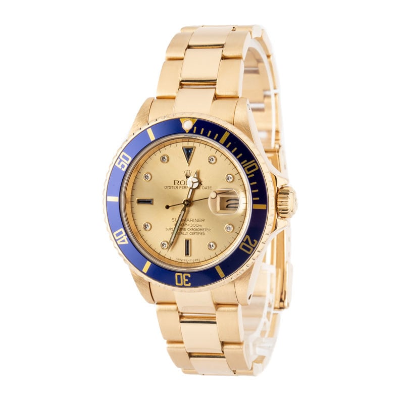 Clean Factory Super Clone Rolex Submariner 16808 Champagne Serti