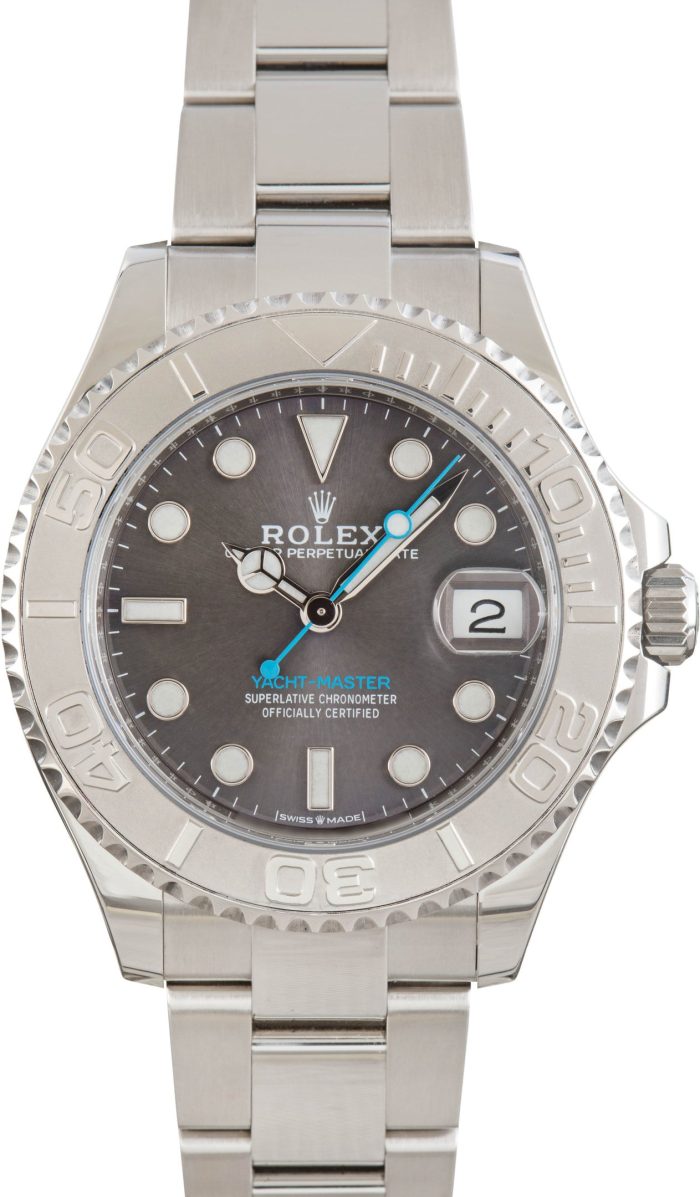 Super Clone Rolex Yacht-Master 37 Steel Platinum Bezel - Image 2