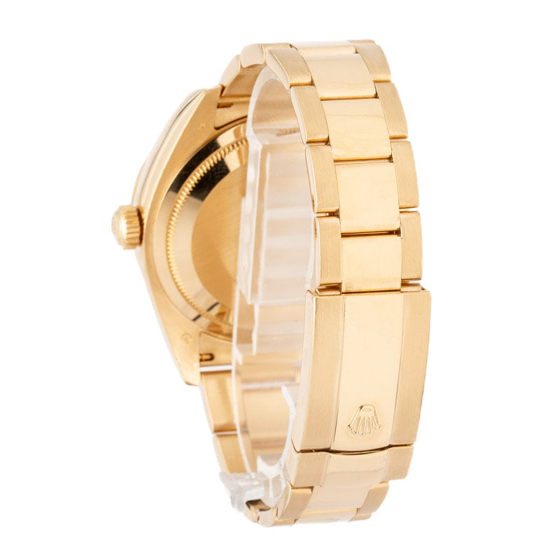 Super Clone Rolex Sky-Dweller 326938 Yellow Gold Silver Roman Dial