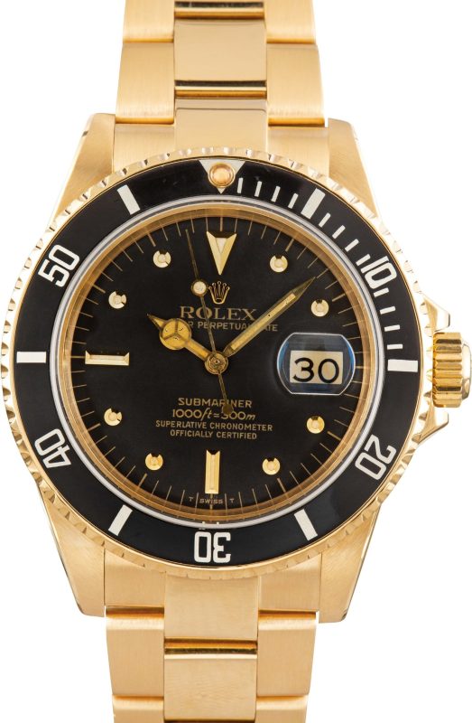 Clean Factory Super Clone Rolex Submariner 16808 Gold AAA Rep